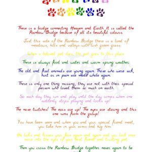 Rainbow Bridge Poem Digital Download Printable Digital Art Pet Loss Sue Foster Money Business Blogging Lifestyle Blog