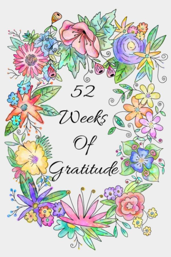 Spring flowers gratitude journal for women with 52 weeks of inspirational quotes.