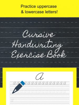 Learn cursive uppercase and lowercase letters then practice cursive writing on the lined paper.