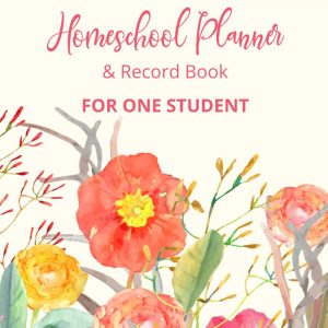 Light Floral Homeschool Planner and Record Book For one Student
