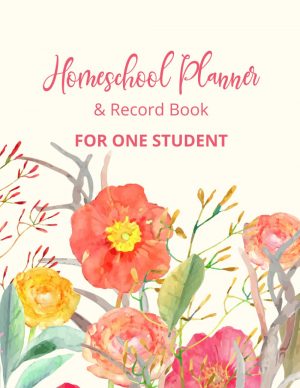 Light Floral Homeschool Planner and Record Book For one Student