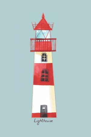A lovely lighthouse notebook/journal that also features the lighthouse image on each of the interior pages. Perfect for anyone who loves the seaside and lighthouses!