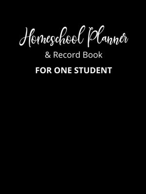 homeschool planner and record book for one student, black cover