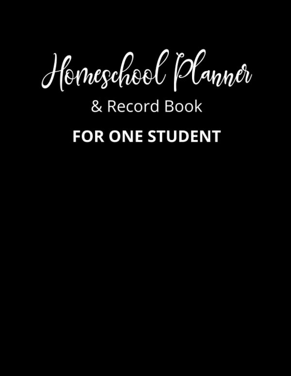 homeschool planner and record book for one student, black cover
