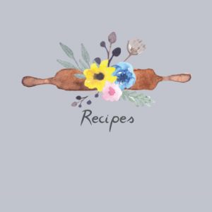Recipe notebook floral rolling pin design
