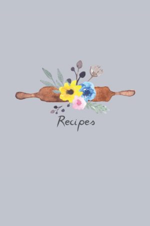 Recipe notebook floral rolling pin design