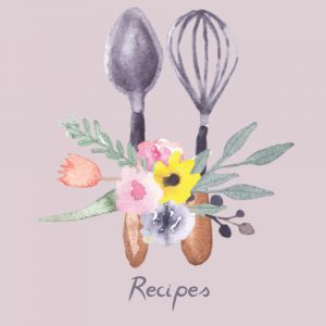 recipe notebook floral kitchen utensils design