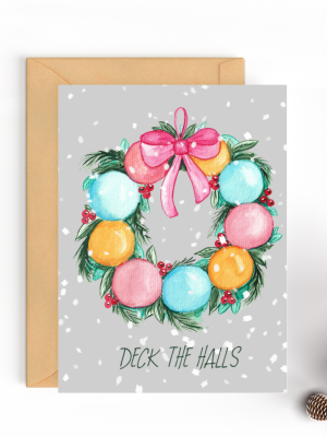 Deck the Halls Printable Christmas Card