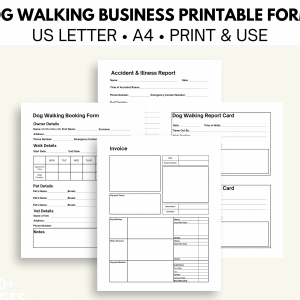 Printable dog walking business forms.