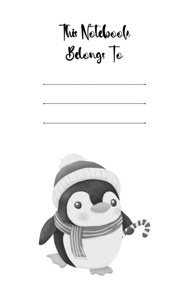 Kids' Penguin notebook name page