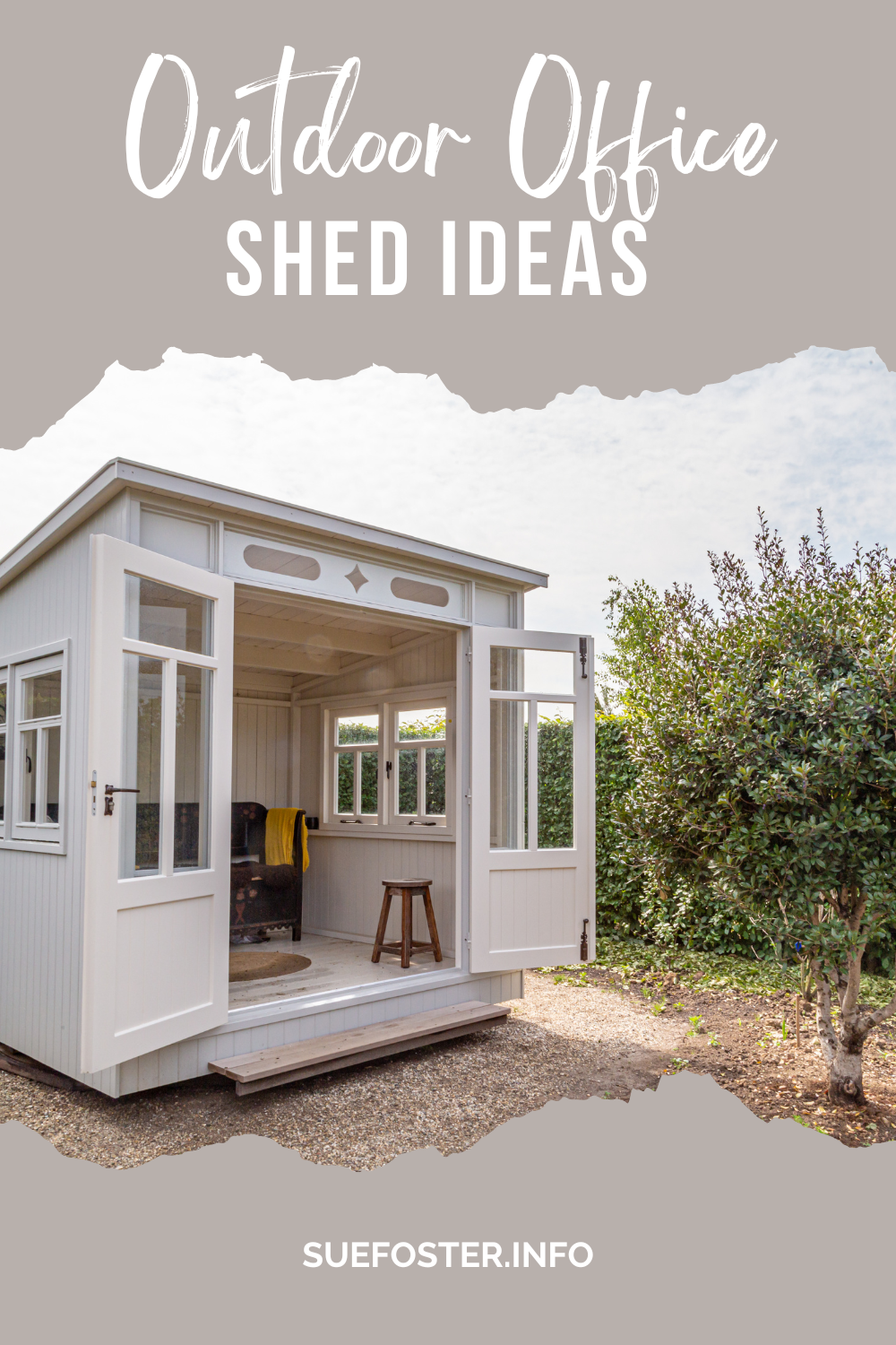 Outdoor office shed ideas for when you work from home and need somewhere quiet to work away from the house.
