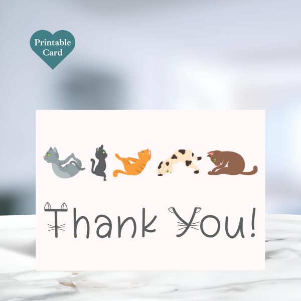 Thank you yoga cats card