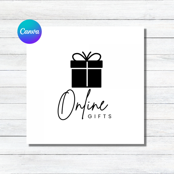 Gift shop logo template in black