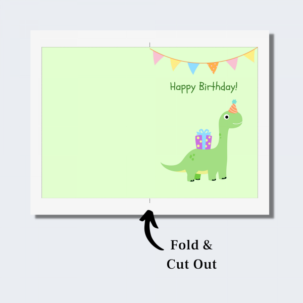 Printable dinosaur birthday card