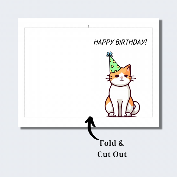 Printable Cat Birthday Card