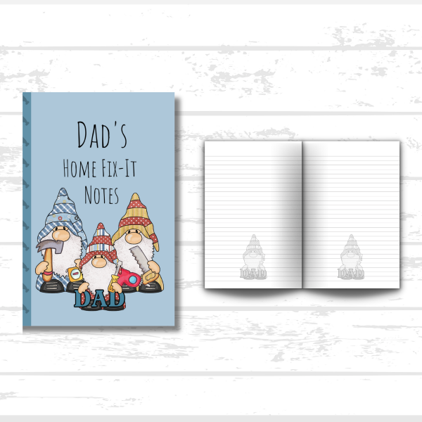 Notebook for dad, cover and interior.