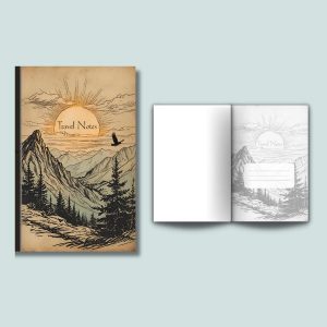 Travel Notes: Vintage Mountain Sunrise Notebook with 100 Lined Pages