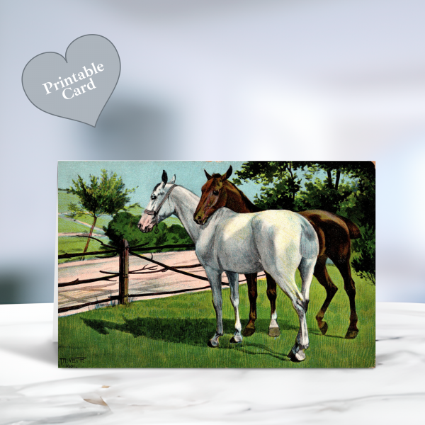 Horses Printable Card