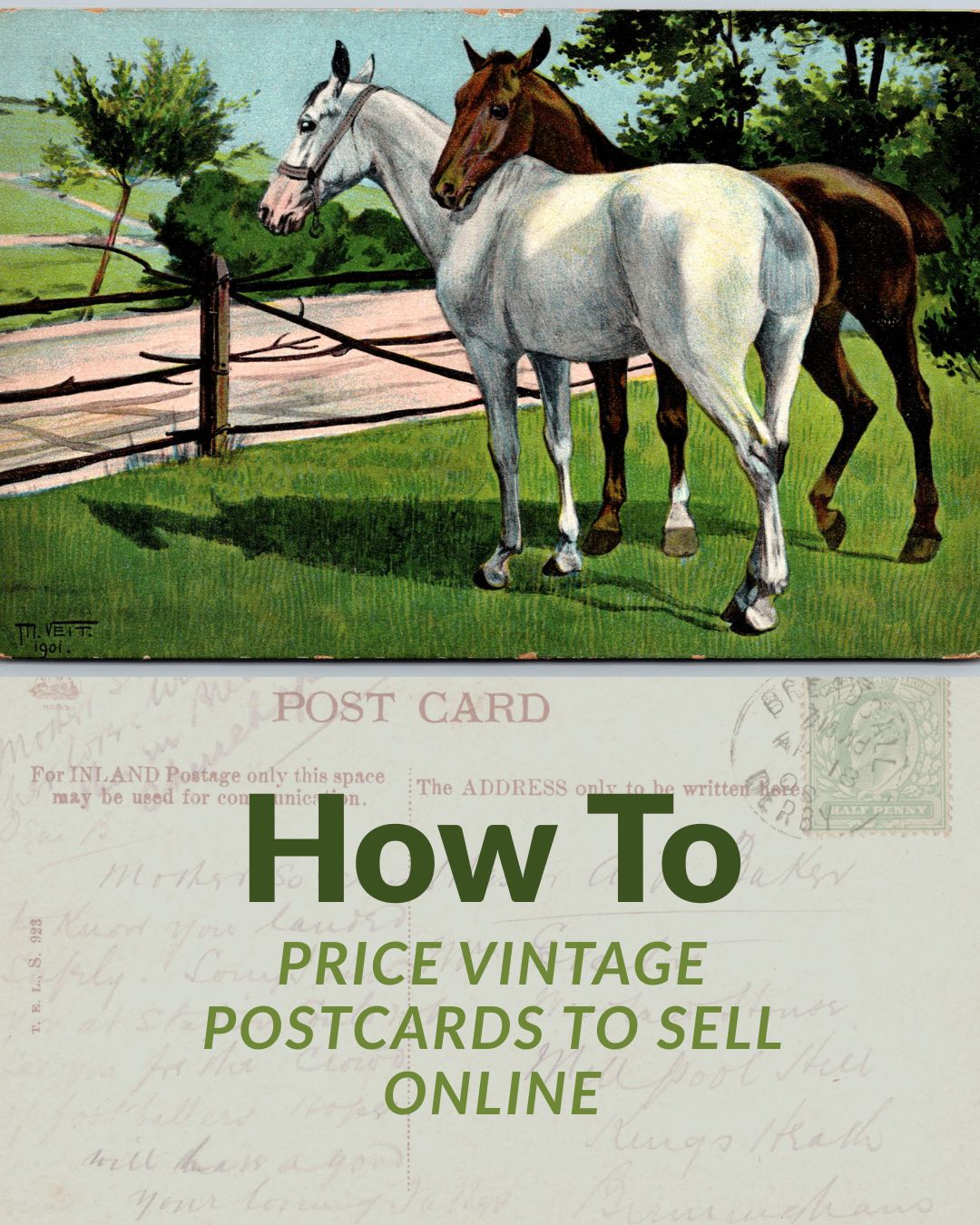 How to price vintage postcards for sale online. Tips on condition, research, subject, postage costs and appealing to both collectors and crafters.