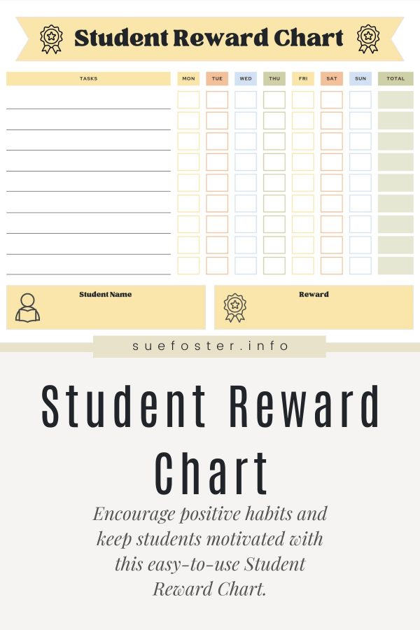 Encourage positive habits and keep students motivated with this easy-to-use Student Reward Chart.