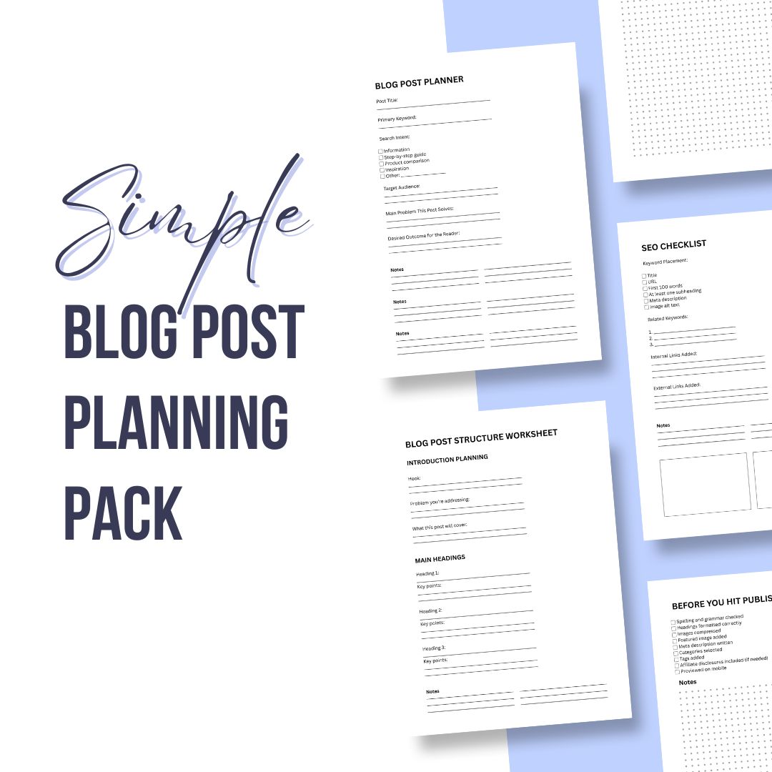 Simple Blog Post Planning Pack